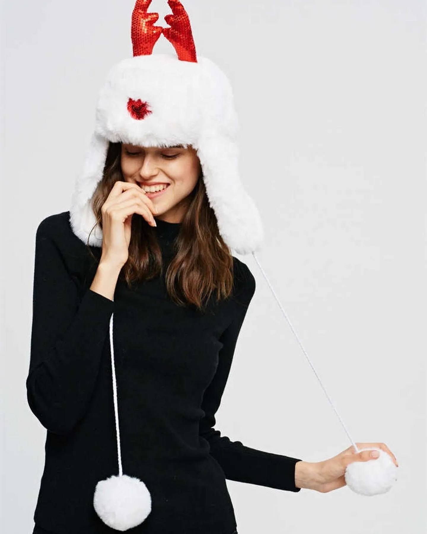 Accessories, KH100 Reindeer Hat, Faux Fur