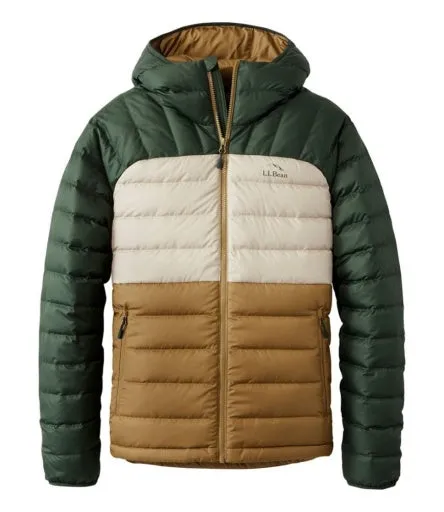 Bean's Down Hooded Jacket Colorblock Men's Regular