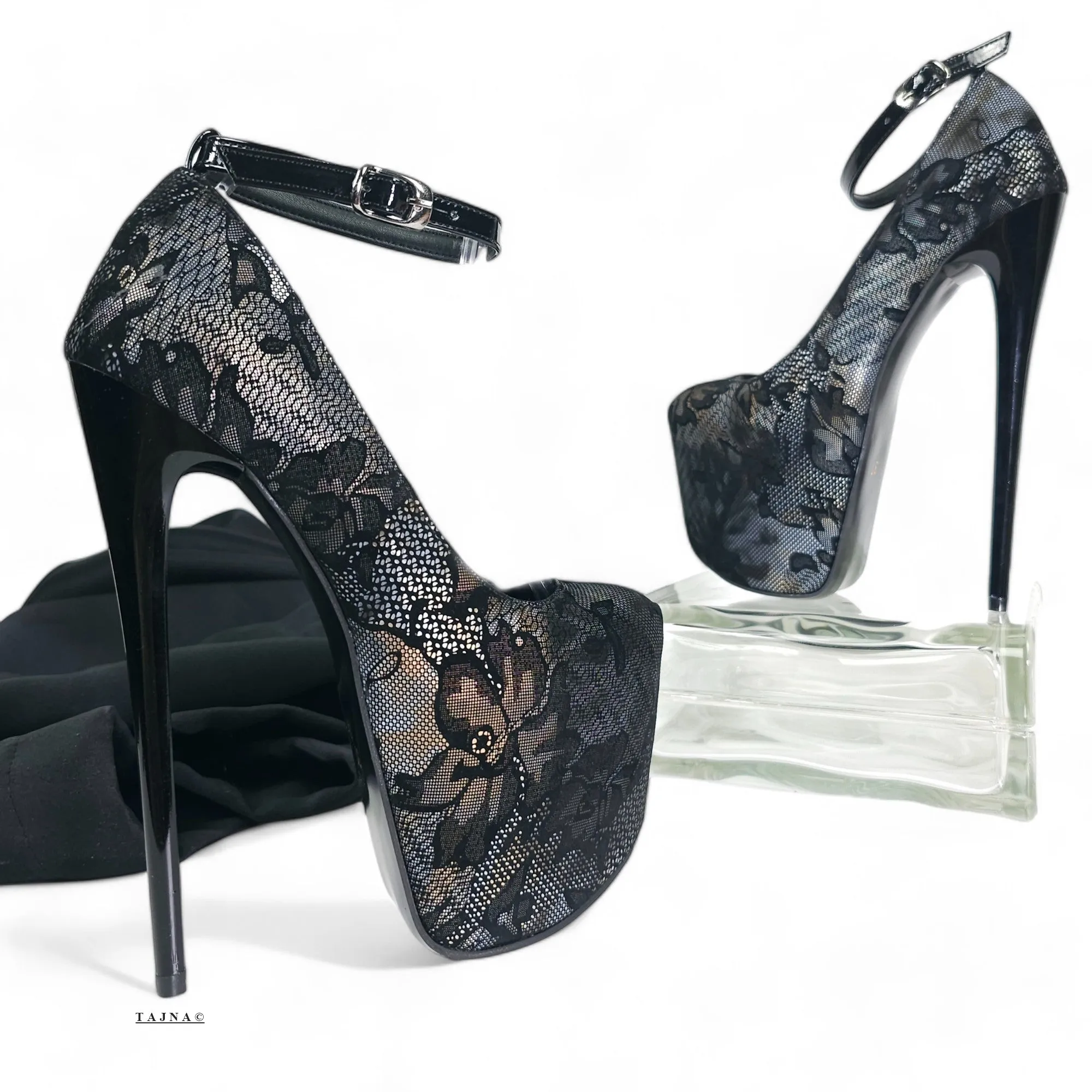 Black Rose Dark Gothic High Heel Platforms