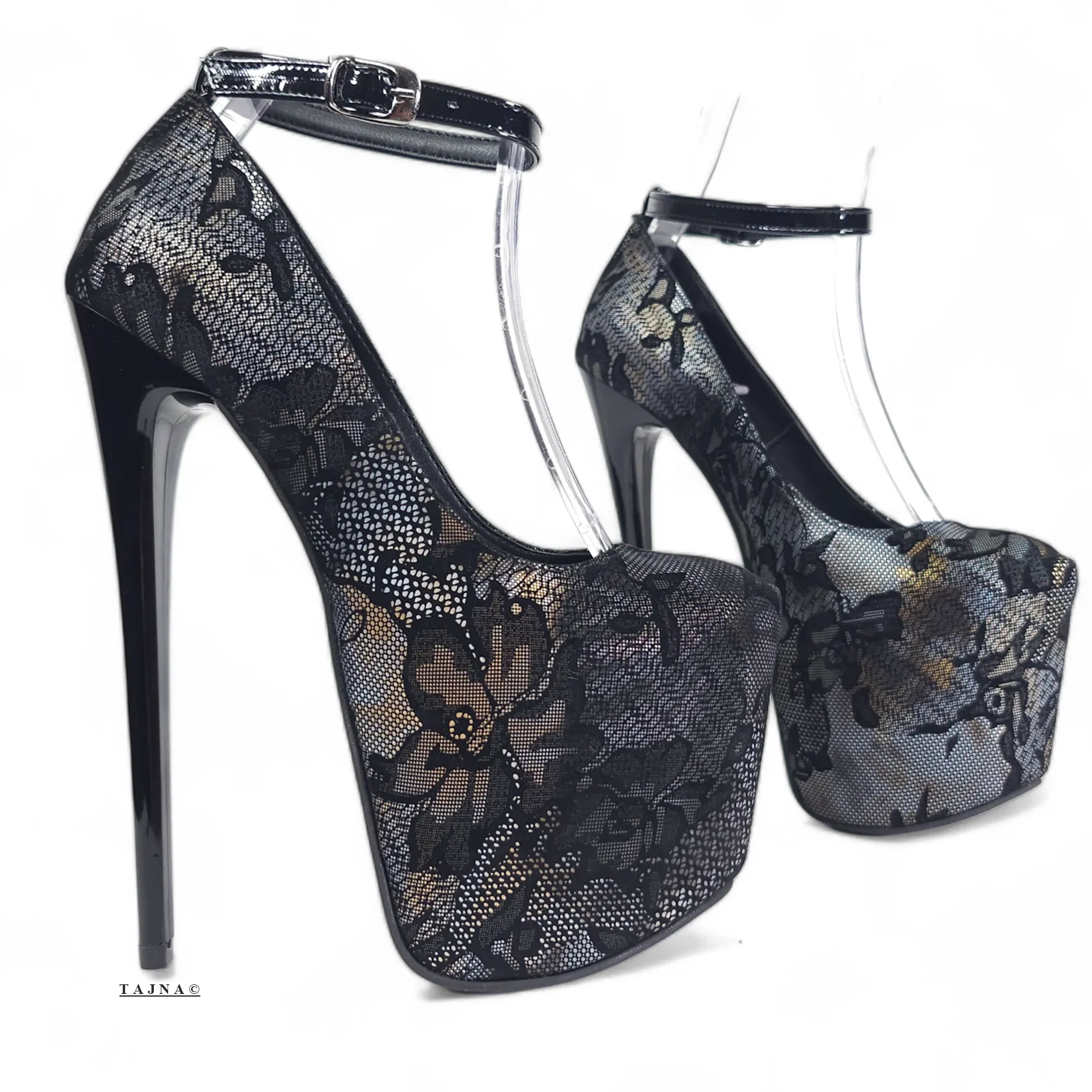 Black Rose Dark Gothic High Heel Platforms