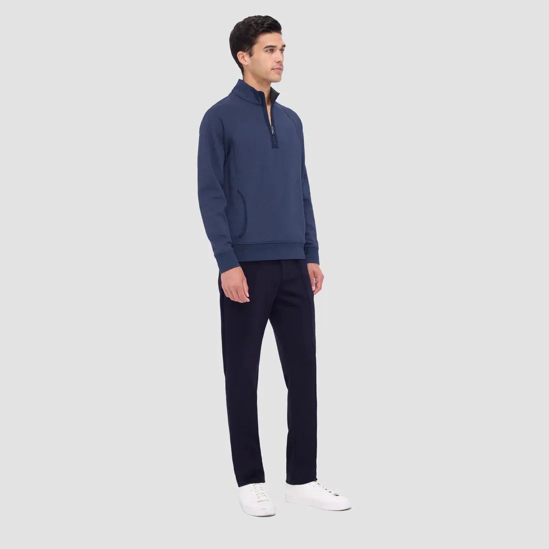 Bugatchi Double Sided Pique/Heather Quarter Zip Pullover