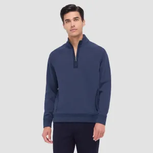 Bugatchi Double Sided Pique/Heather Quarter Zip Pullover