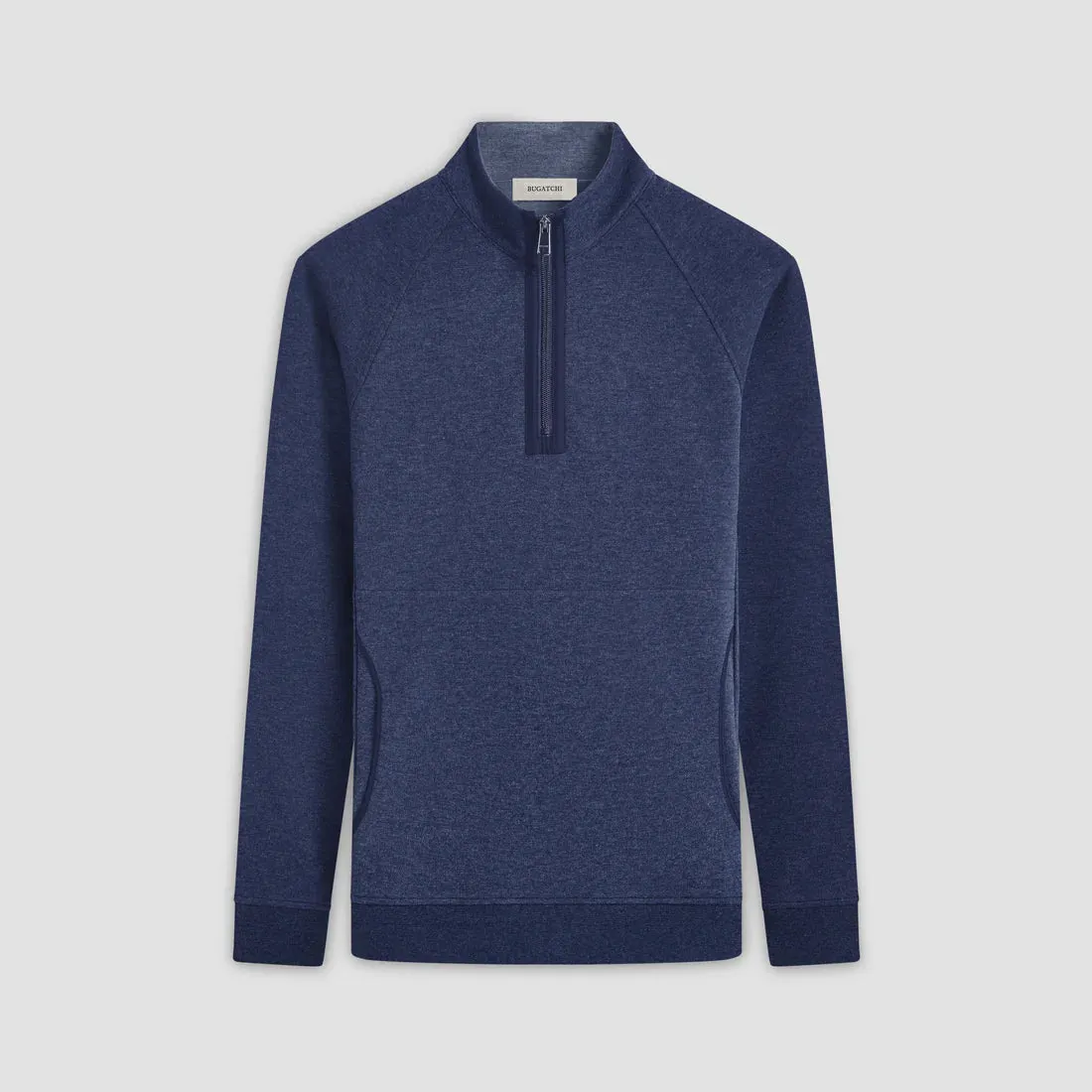 Bugatchi Double Sided Pique/Heather Quarter Zip Pullover