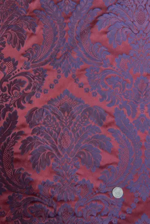 Burgundy Blue 357-7 Silk Jacquard