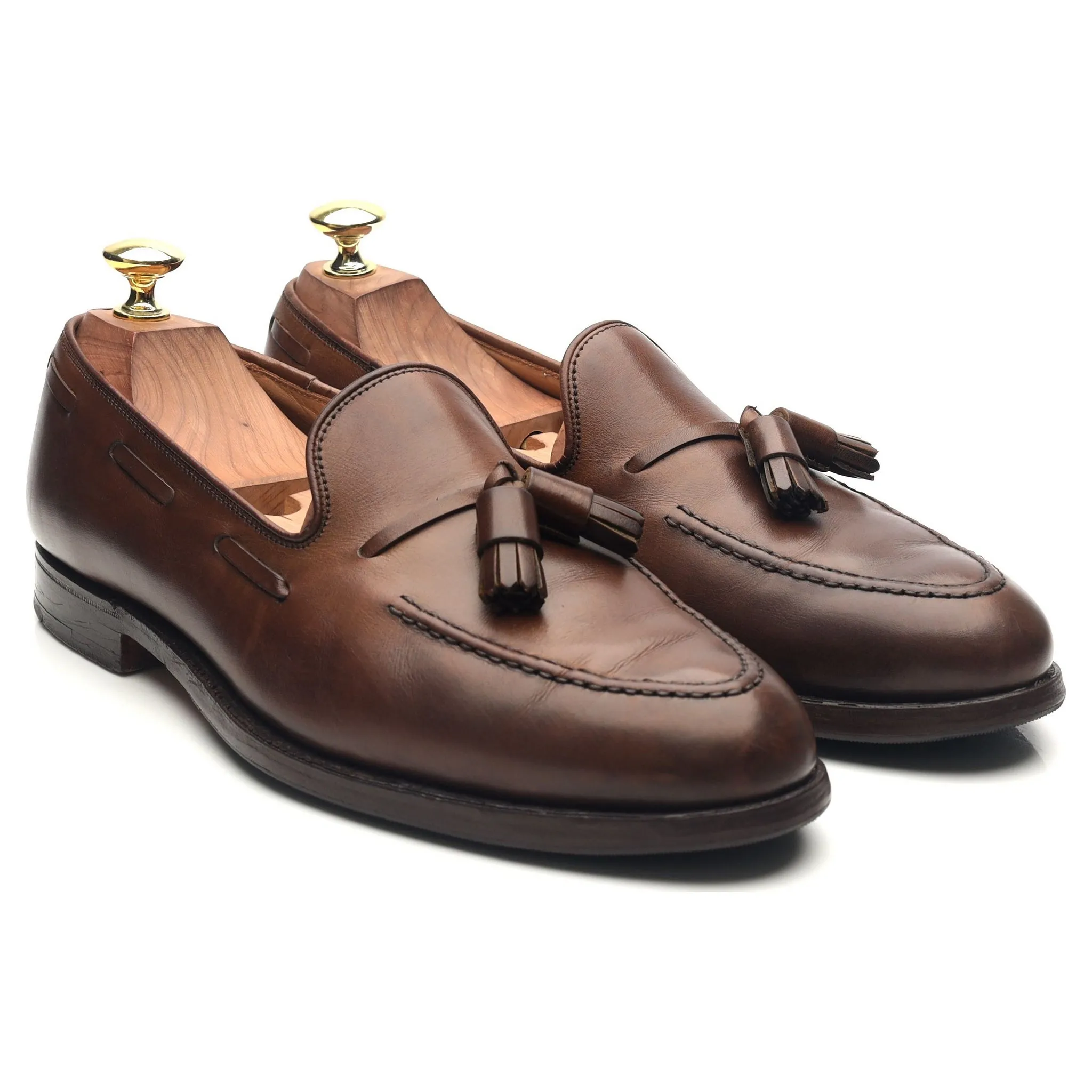 'Cavendish 2' Dark Brown Leather Tassel Loafers UK 7.5 E