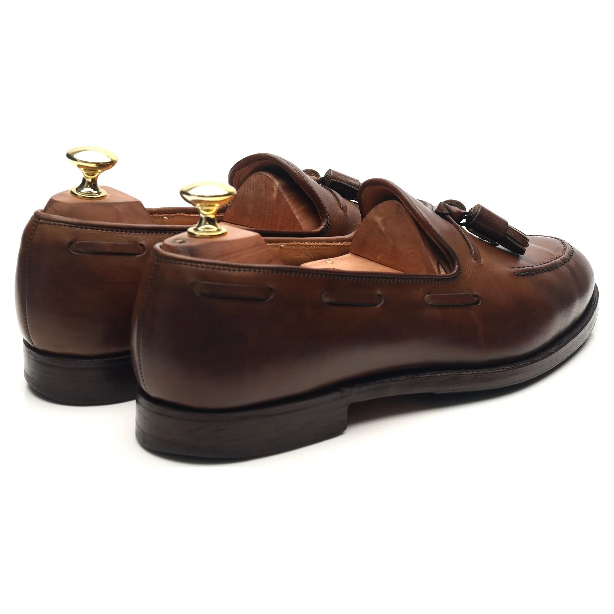 'Cavendish 2' Dark Brown Leather Tassel Loafers UK 7.5 E