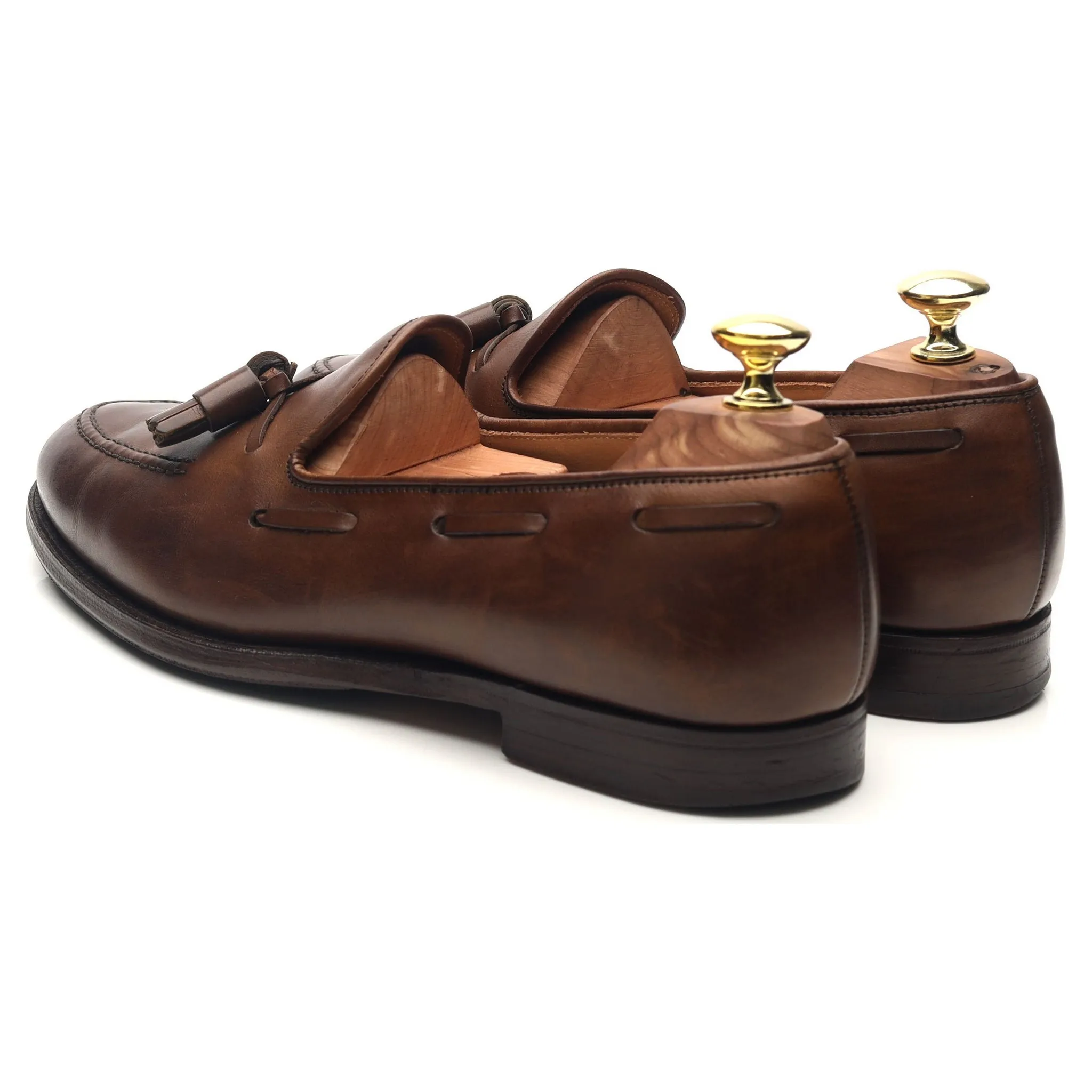 'Cavendish 2' Dark Brown Leather Tassel Loafers UK 7.5 E