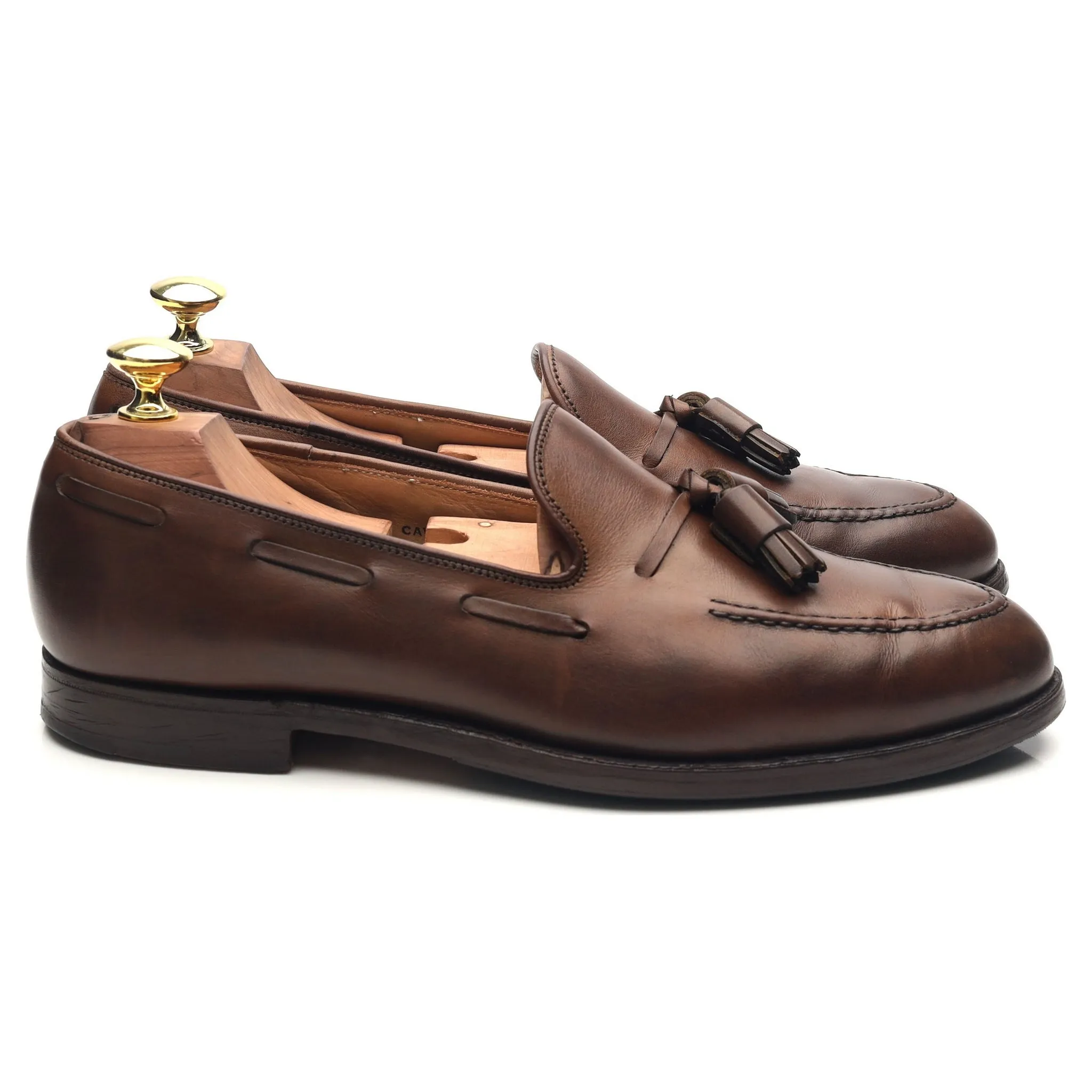 'Cavendish 2' Dark Brown Leather Tassel Loafers UK 7.5 E