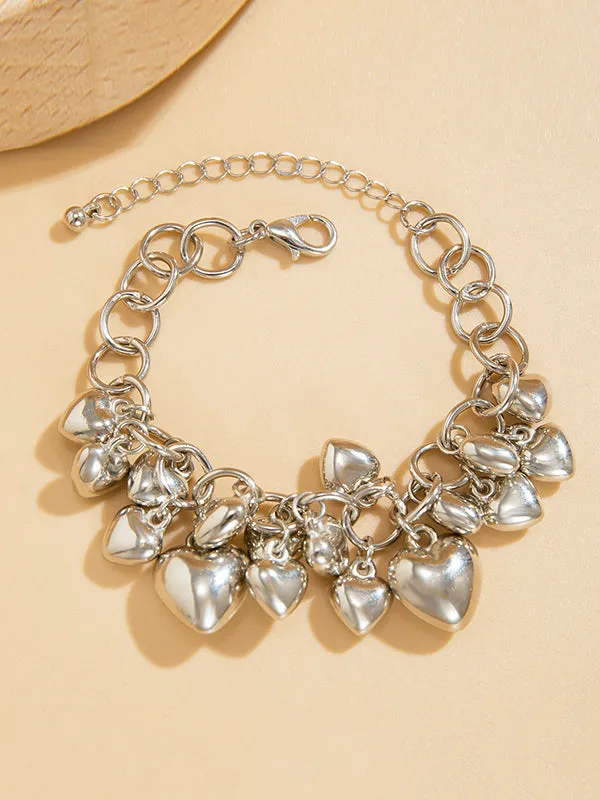 Chains Geometric Heart Shape Bracelet Accessories