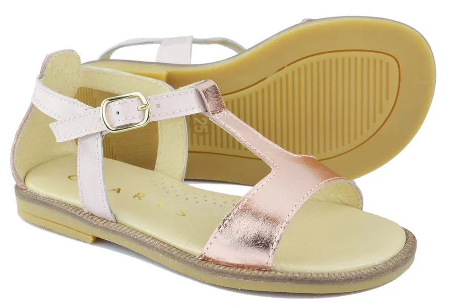 Clarys Girls Blush Pink & Bright Magnesium Sandal