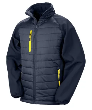 Compass padded softshell jacket | Navy/Yellow