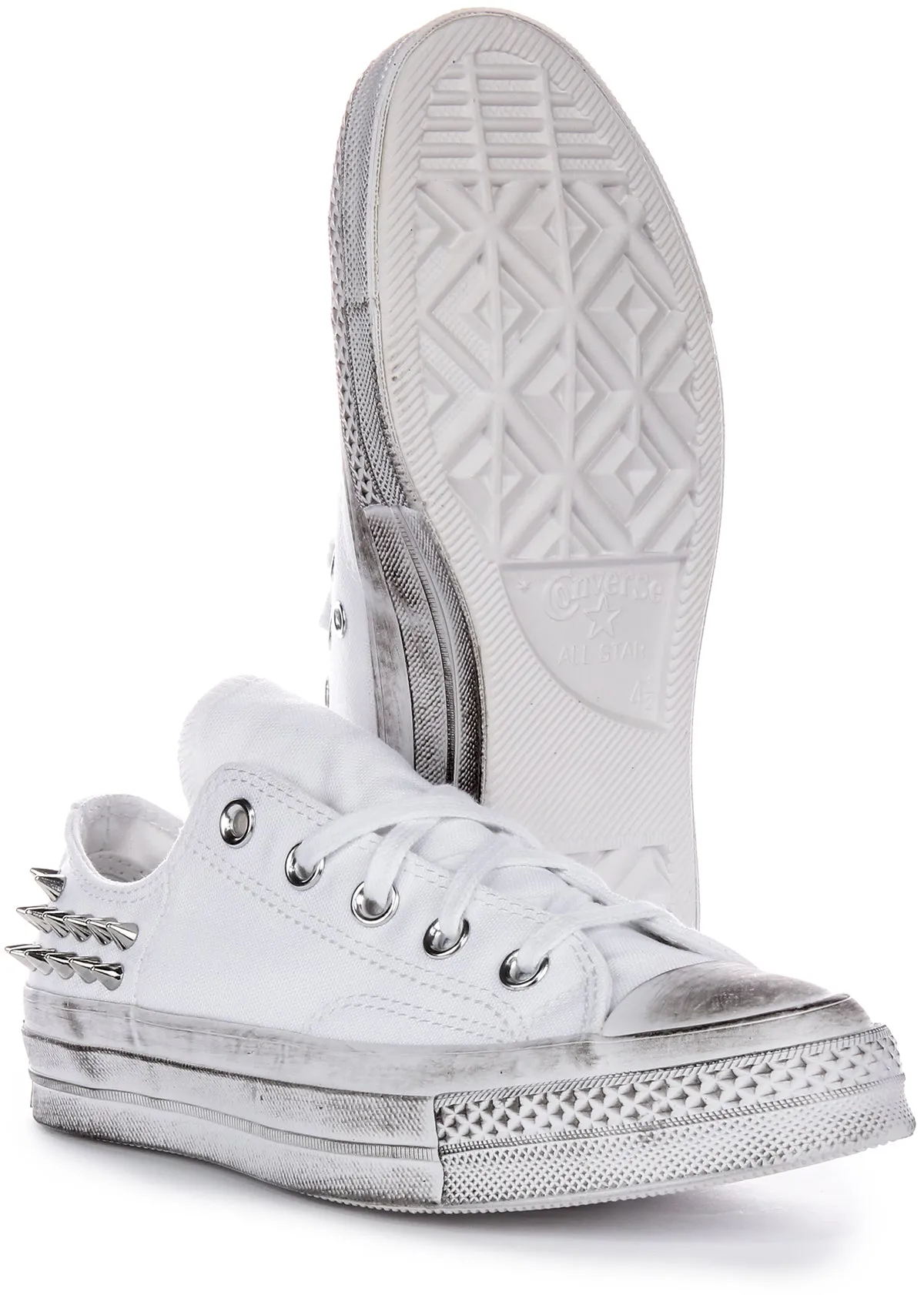 Converse Chuck 70s Vintage Studd A07208C In White Silver