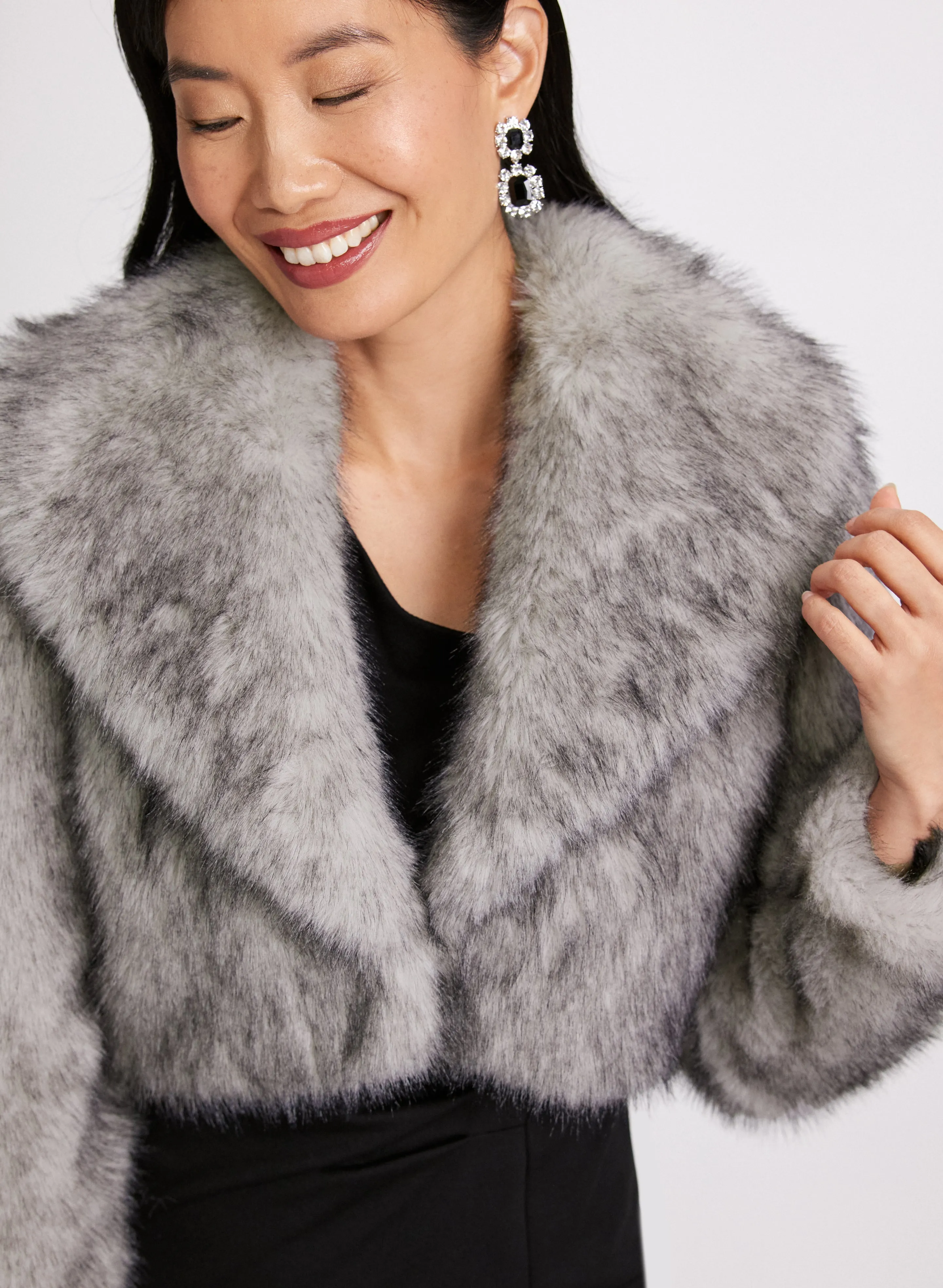 Cropped Faux Fur Jacket