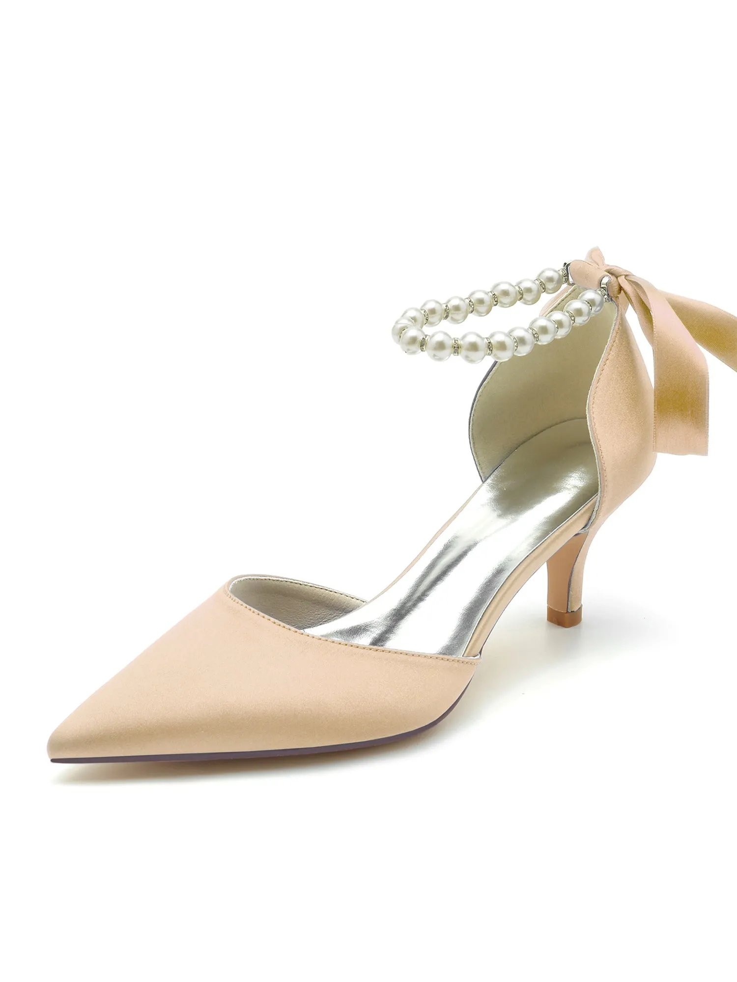 Crystal Satin Ribbon Pumps