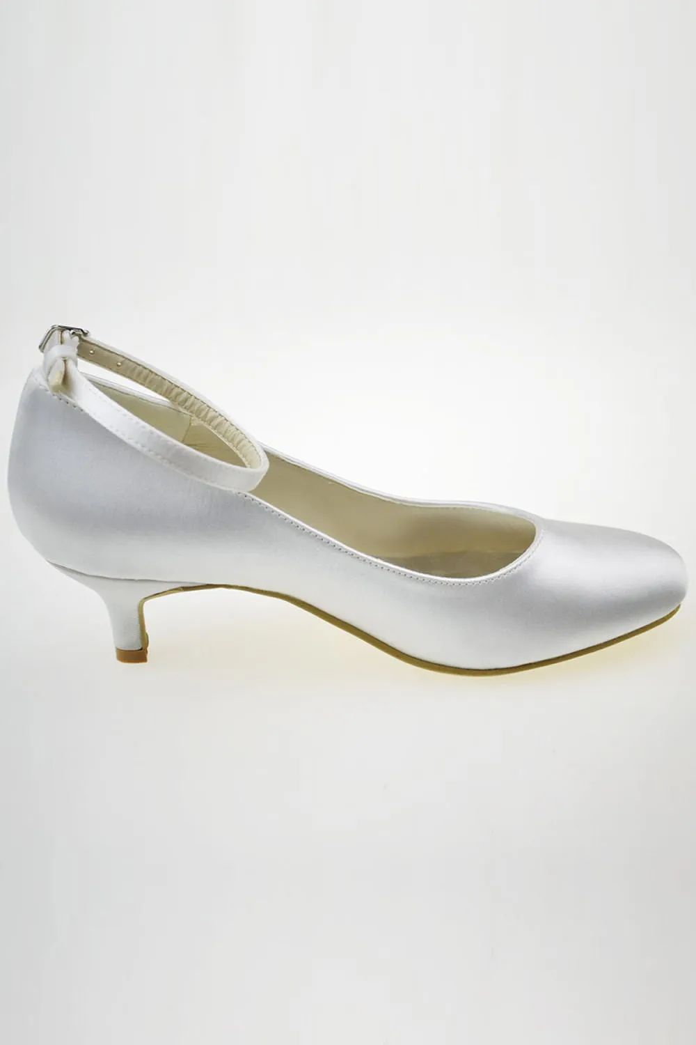 Elegant Low Heel Ankle Strap Simple Handmade Wedding Shoes S50