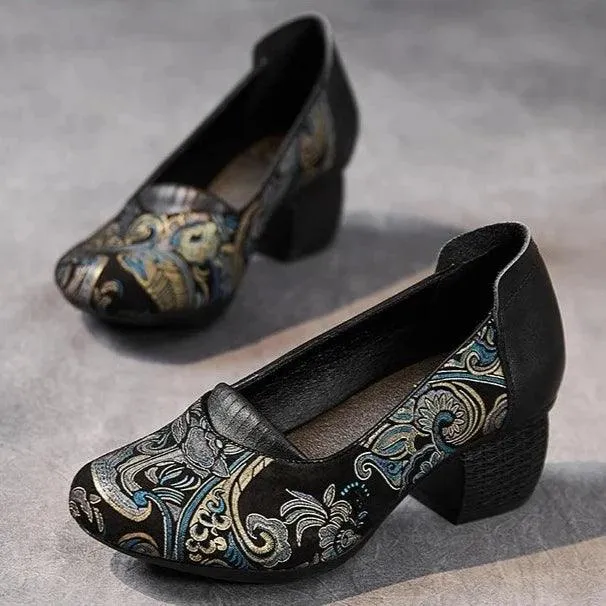 Ethnic Style High Heels Pumps: ICS5777 Women's Casual Shoes