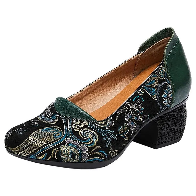 Ethnic Style High Heels Pumps: ICS5777 Women's Casual Shoes