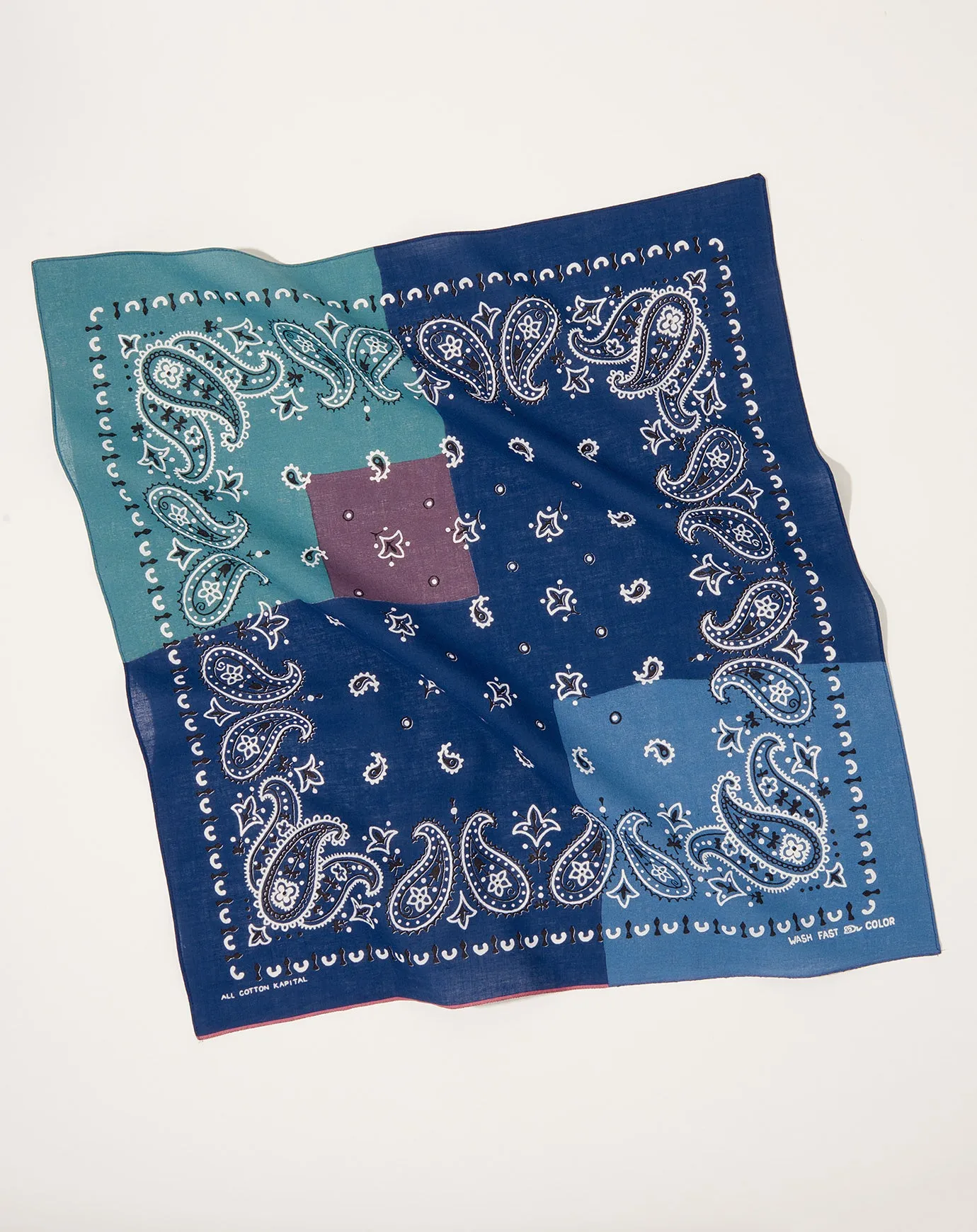 Fastcolor Selvedge Bandana (PaisleyPatchwork) in Navy