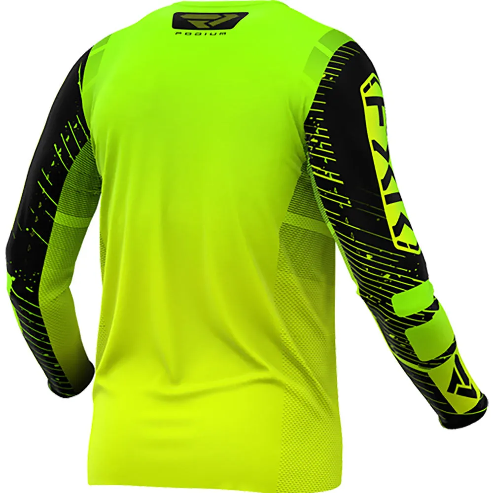 FXR Youth Podium MX Offroad Jersey HiVis/Lime/Black Yellow