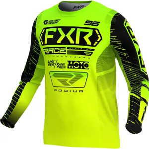 FXR Youth Podium MX Offroad Jersey HiVis/Lime/Black Yellow