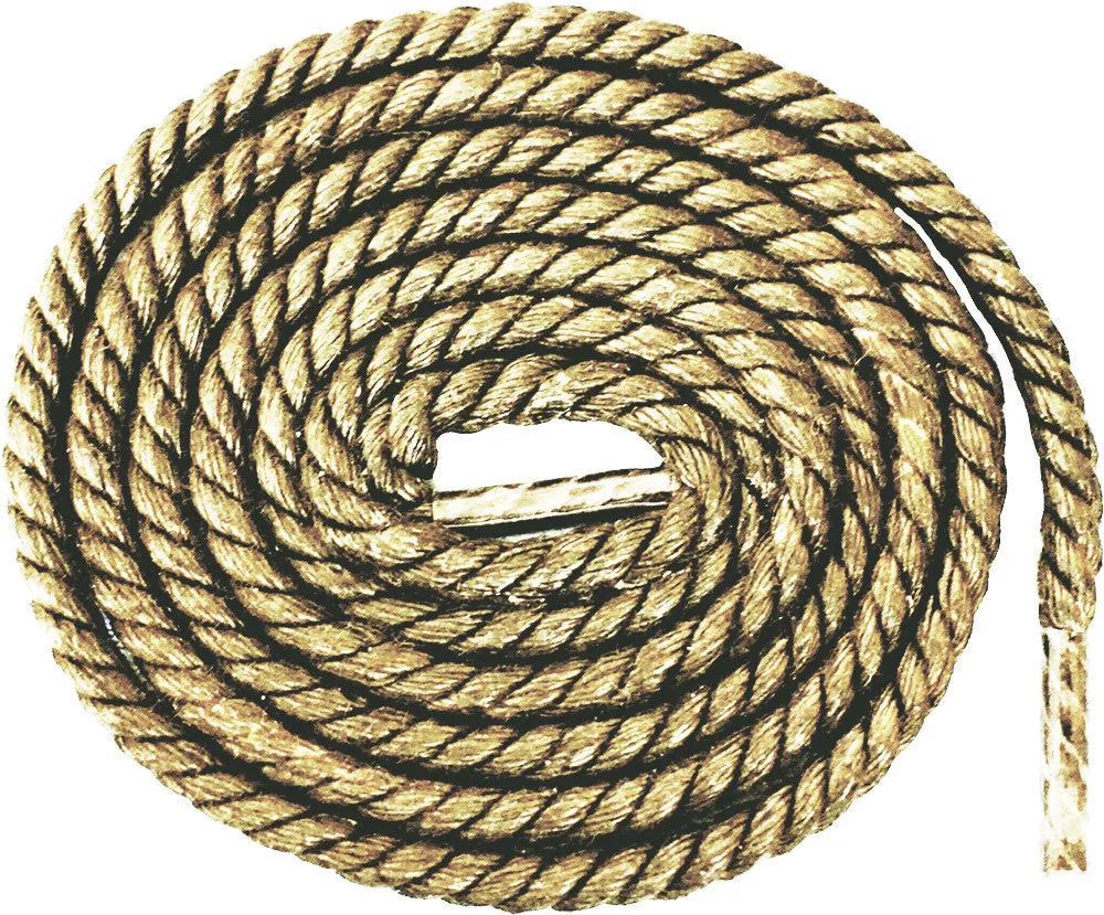 [Hemp Beige] - Round Waxed Braided Hemp Rope Style Shoelaces