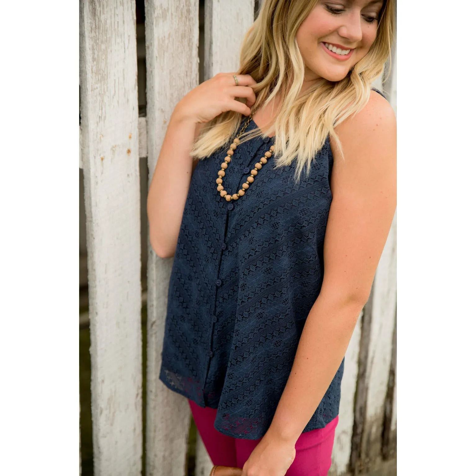 Laced Button Tank