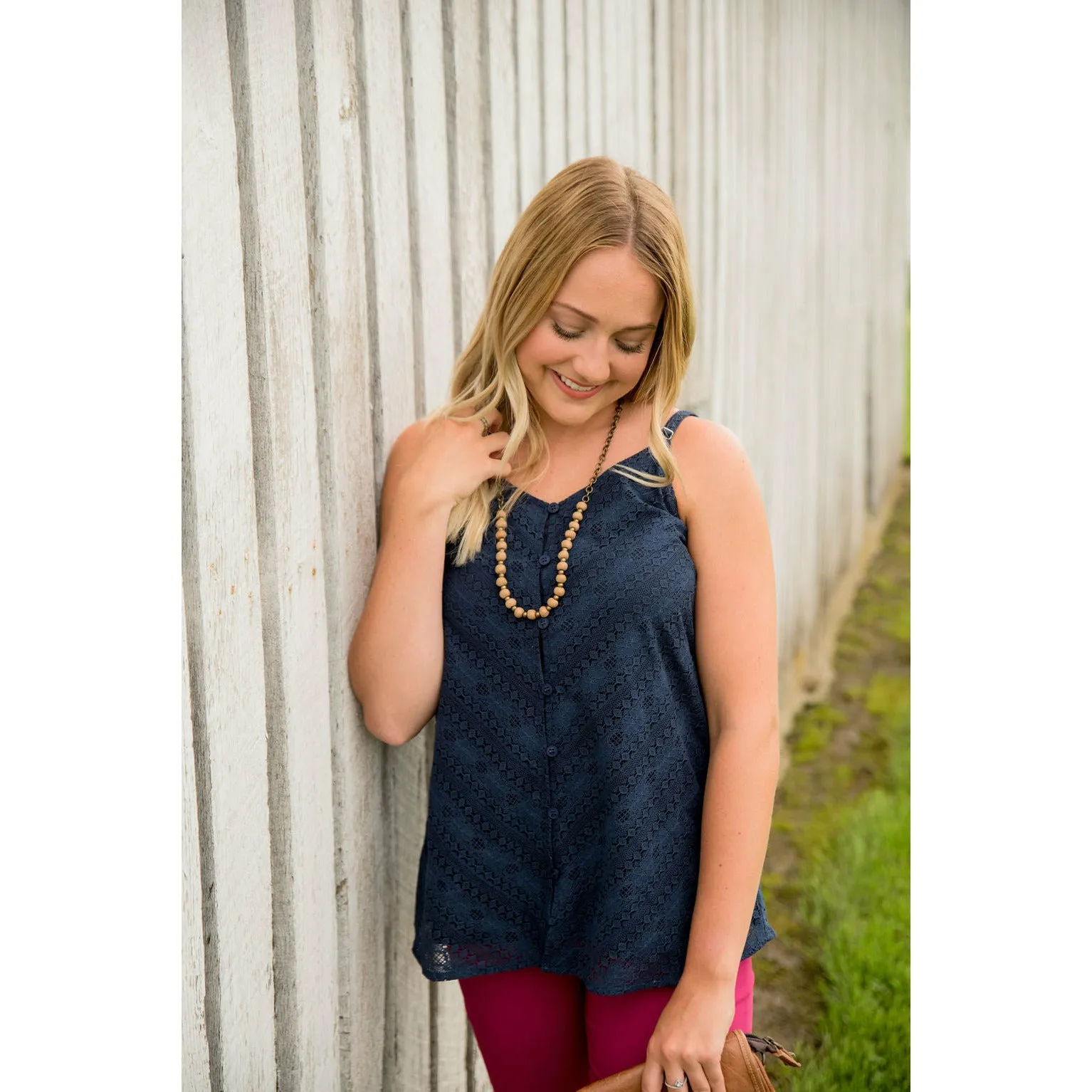 Laced Button Tank