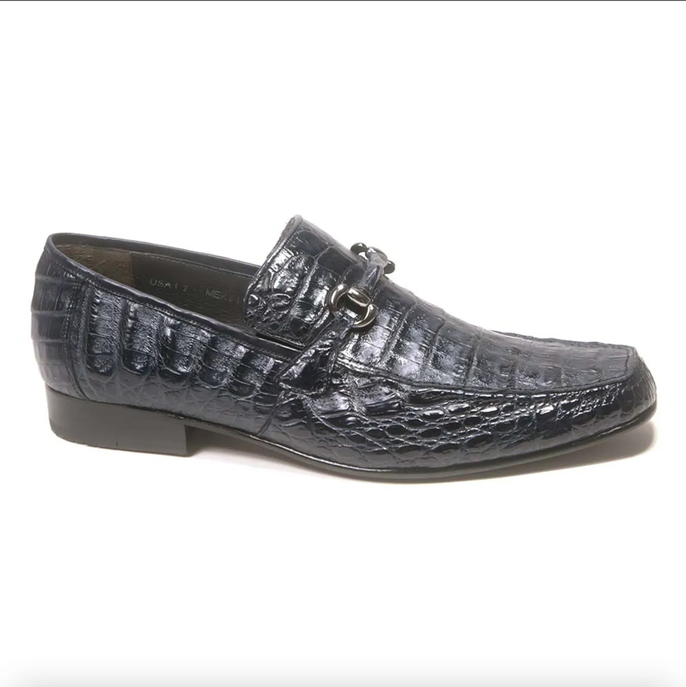 Los Altos All-Over Navy Blue Crocodile Belly Loafers