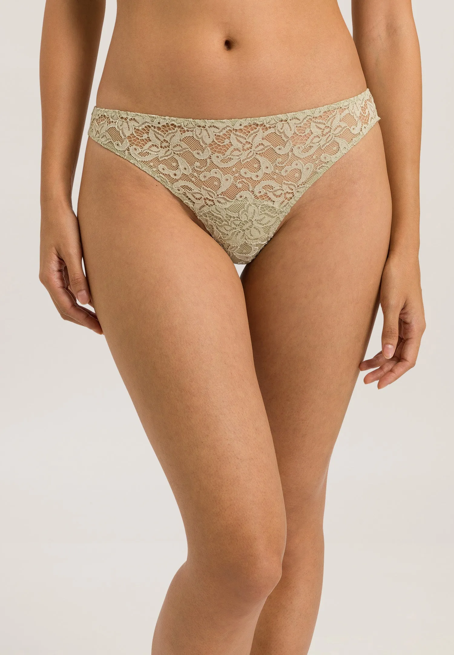 Luxury Moments Lace Thong | Moss Green 71507-2720