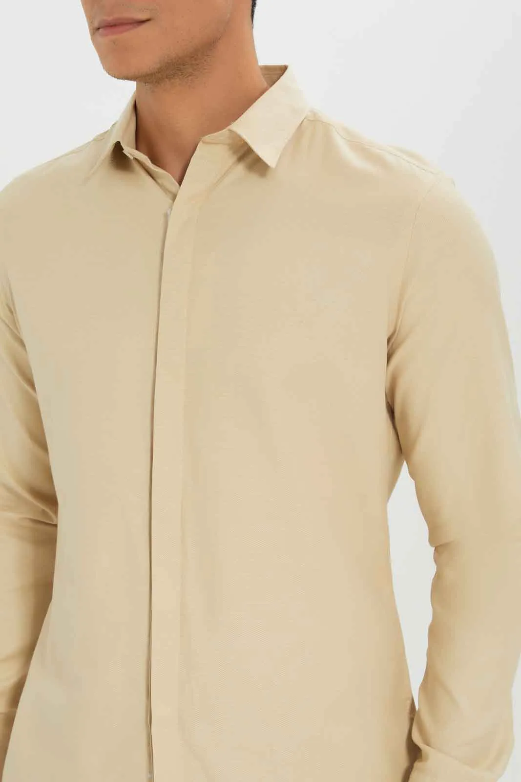 Men Beige Formal Shirt