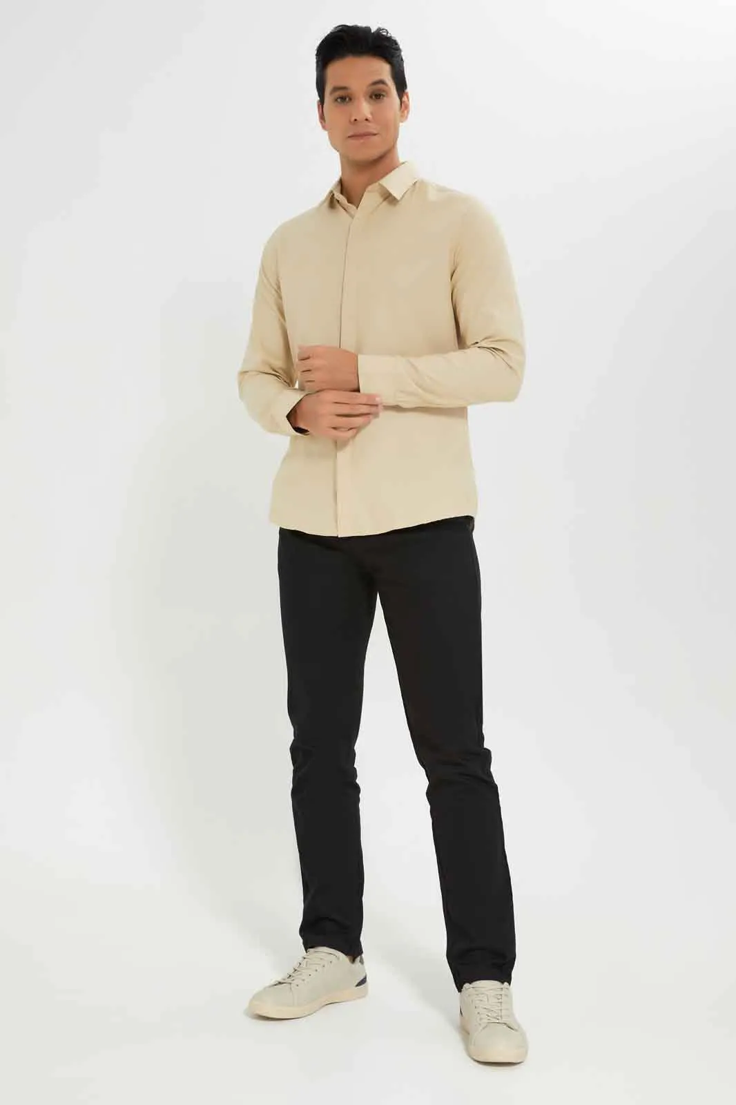 Men Beige Formal Shirt