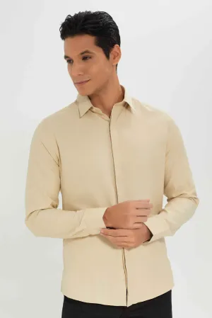 Men Beige Formal Shirt