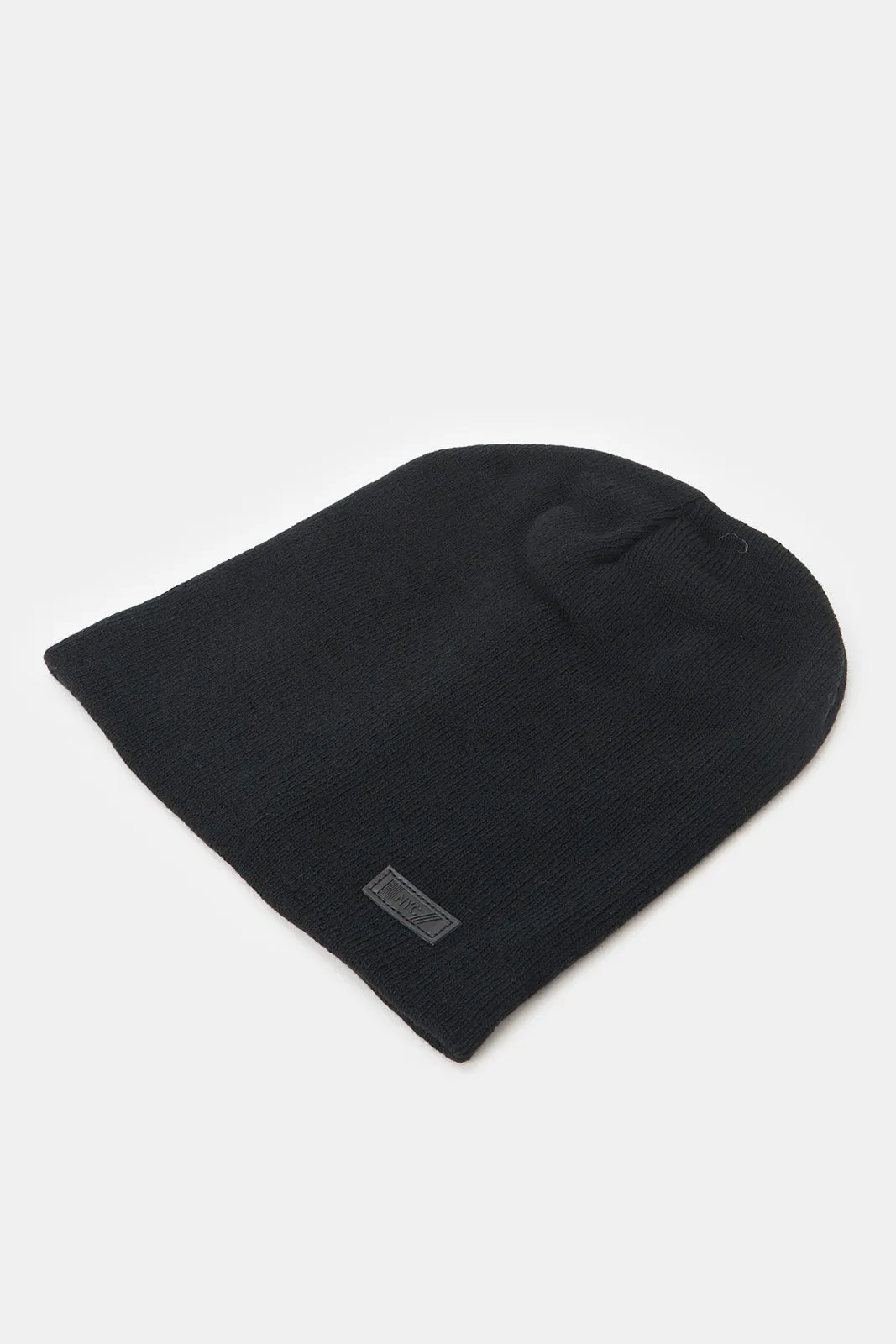 Men Grey And Black Knitted Cap Set (Pack of 2)