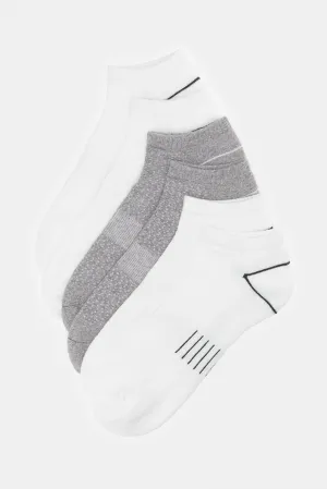 Men White And Grey Trainer Socks (Pack of 3)