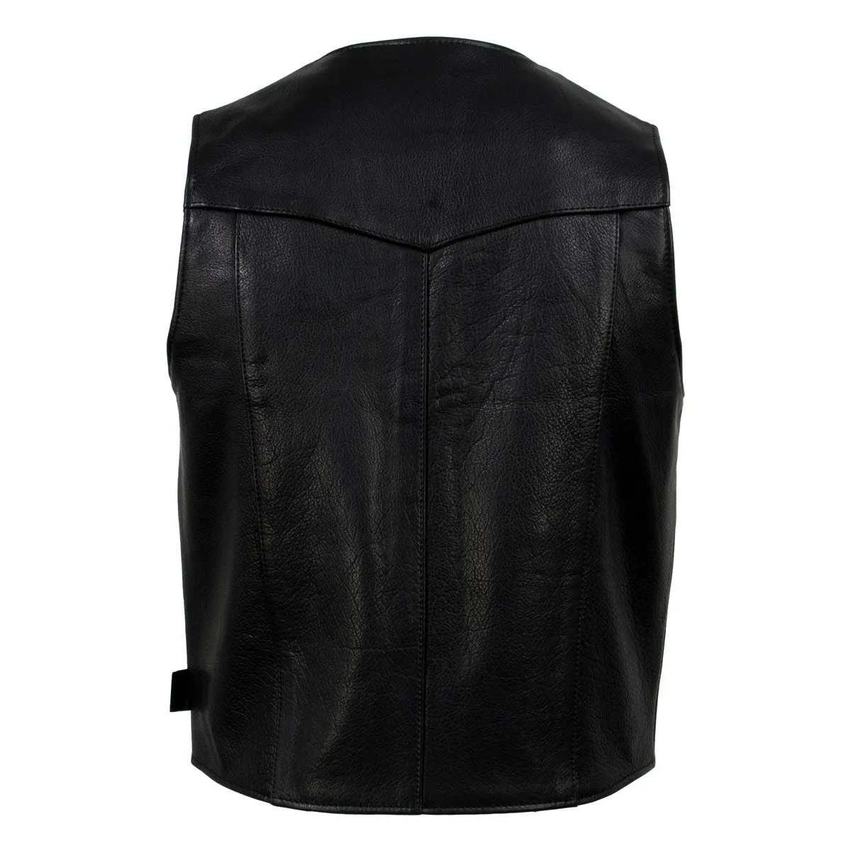 Milwaukee Leather USA MADE MLVSM5006 Men's Black 'Classic Western' Premium Motorcycle Leather Vest