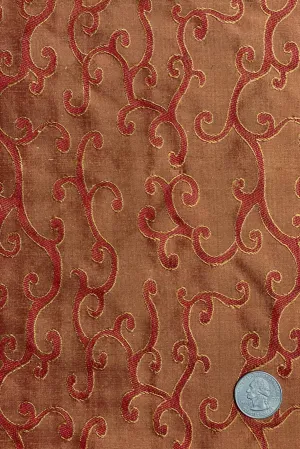 Orange Gold 208 Silk Jacquard