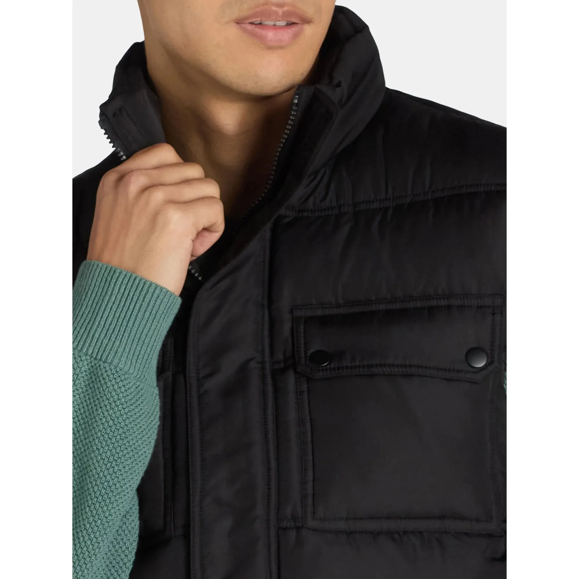 Puffer Vest  Quilted Puffer Vest with Pockets  Black