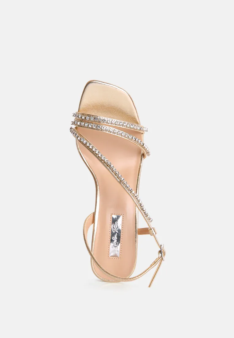 Raisins Pie Diamante Embellished Block Heel Sandals