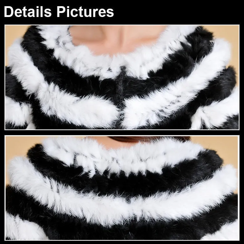 Real Knitted Rabbit Fur Coat Jacket Vest High Quality Fur Sweater Short Version Hot Sale Fur Story FS13004