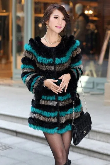 Real Knitted Rabbit Fur Coat Jacket Vest High Quality Fur Sweater Short Version Hot Sale Fur Story FS13004