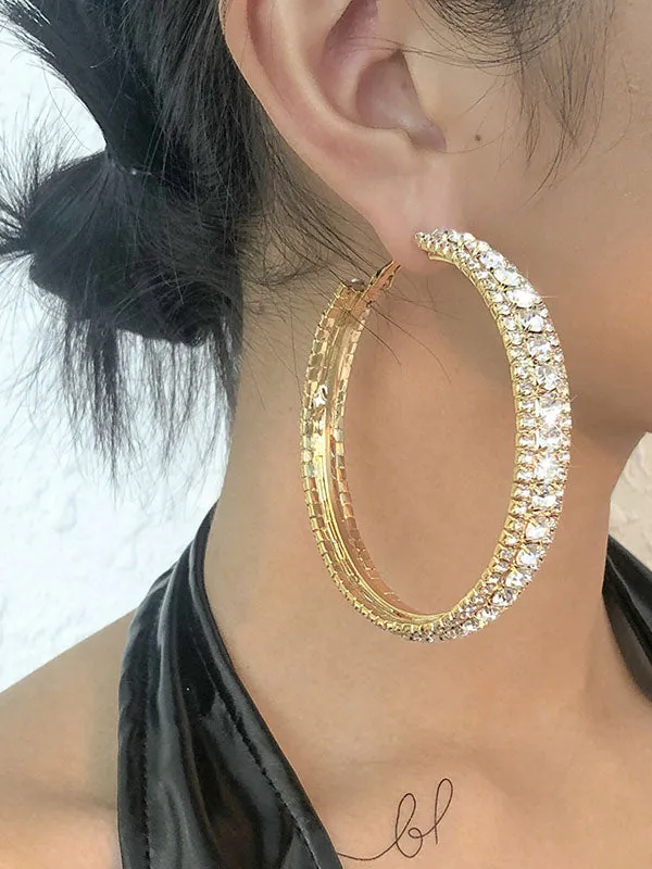 Rhinestone Earrings Accessories Ear-Ring