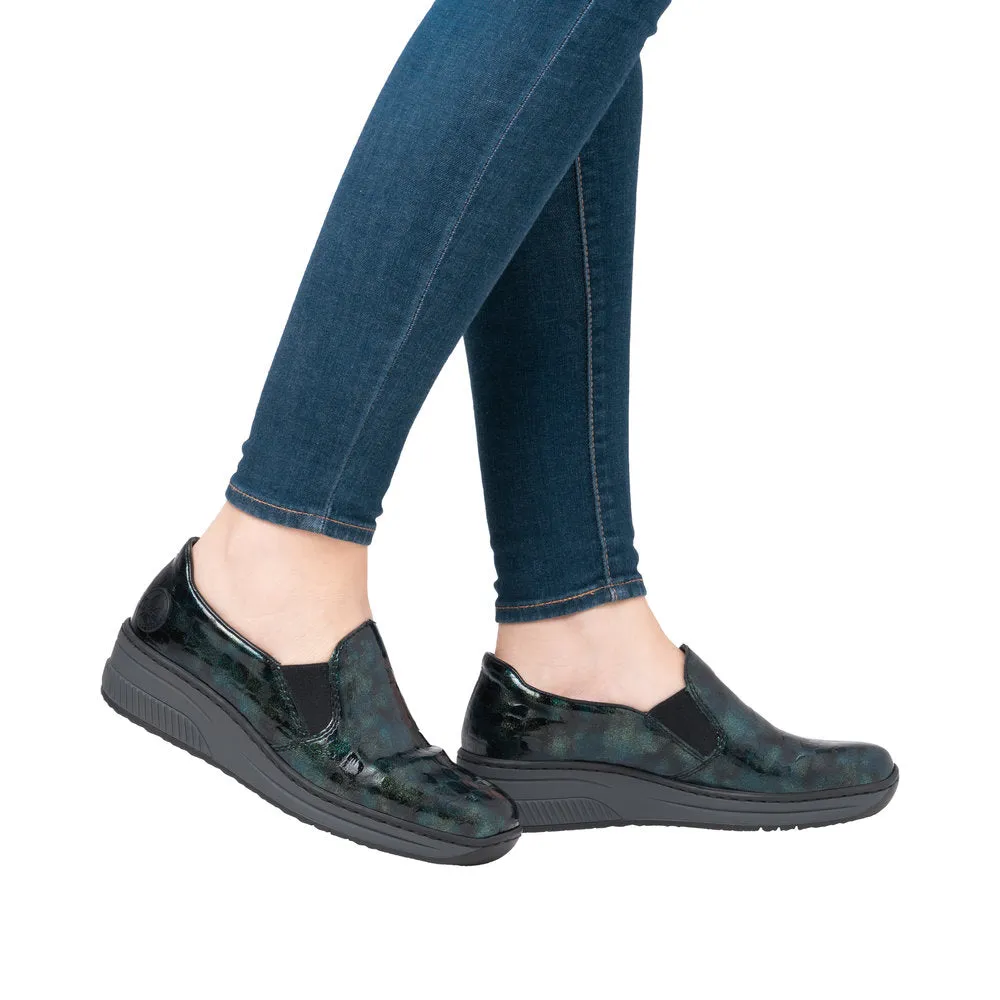 Rieker 48752-92 Ladies Green Slip On Shoes