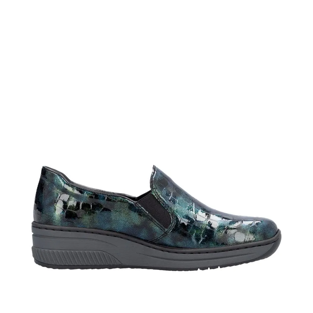 Rieker 48752-92 Ladies Green Slip On Shoes