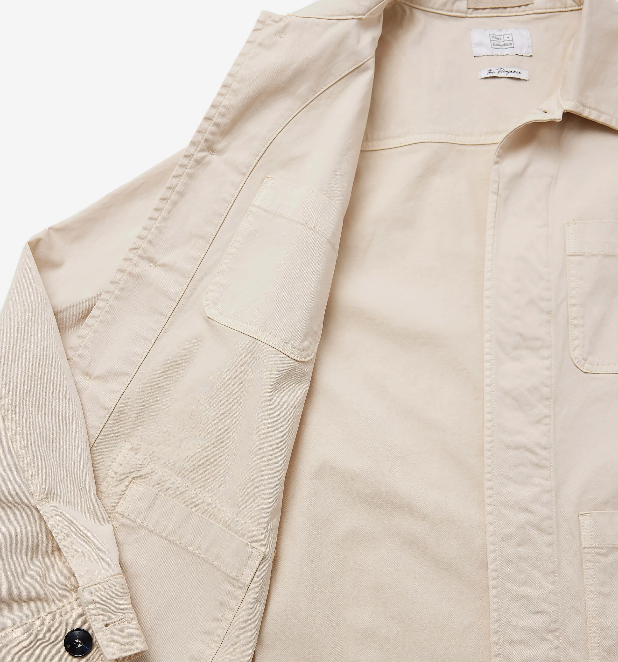 Stretch-Cotton Overshirt Beige