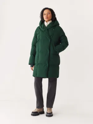 The Hygge Puffer Coat in Forest Green