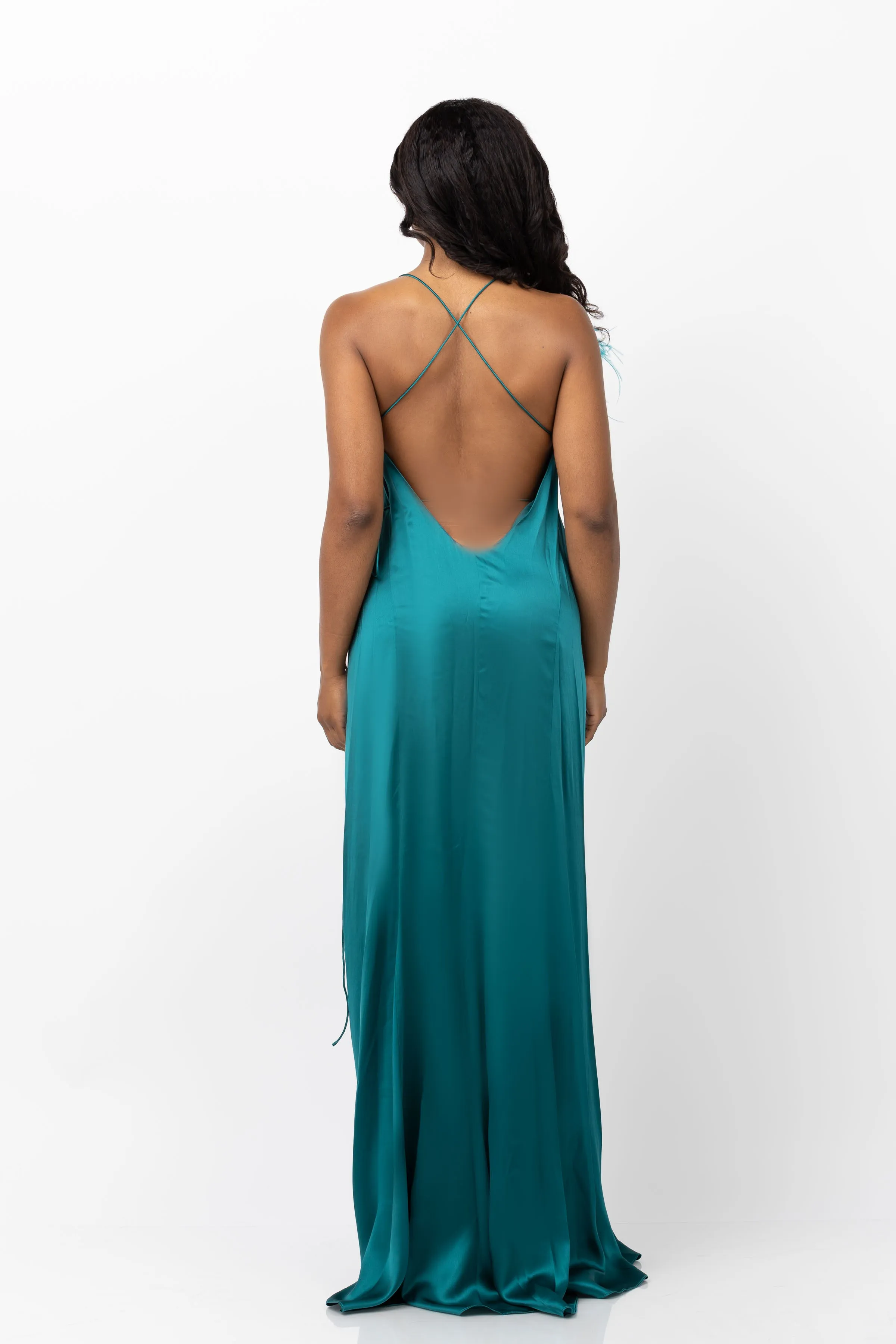 The Sei Wrap Gown in Lagoon