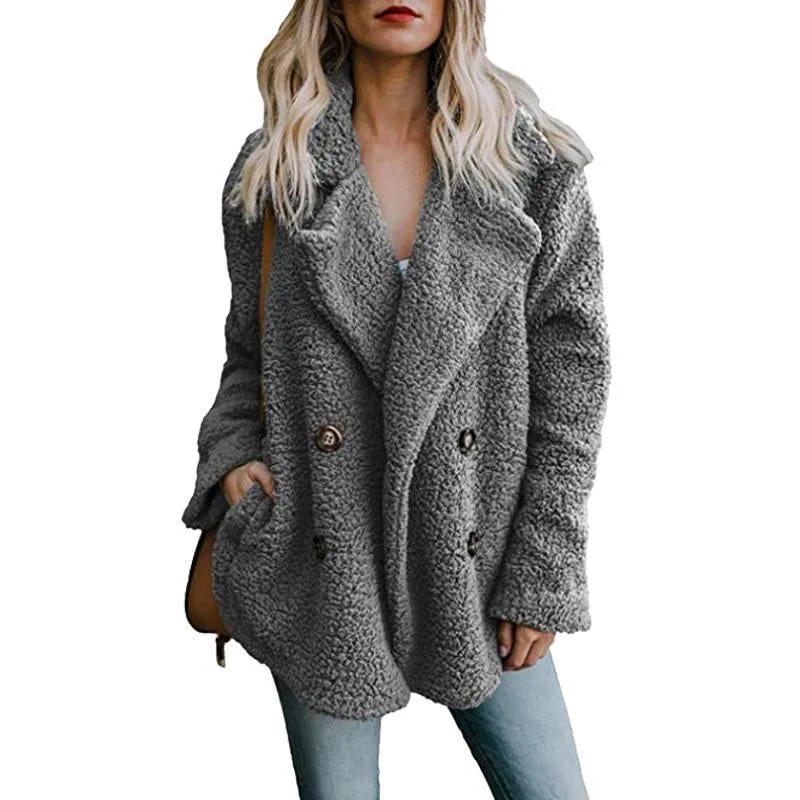 Winter Faux Fur Coat 2018 Casual Solid Warm Jacket