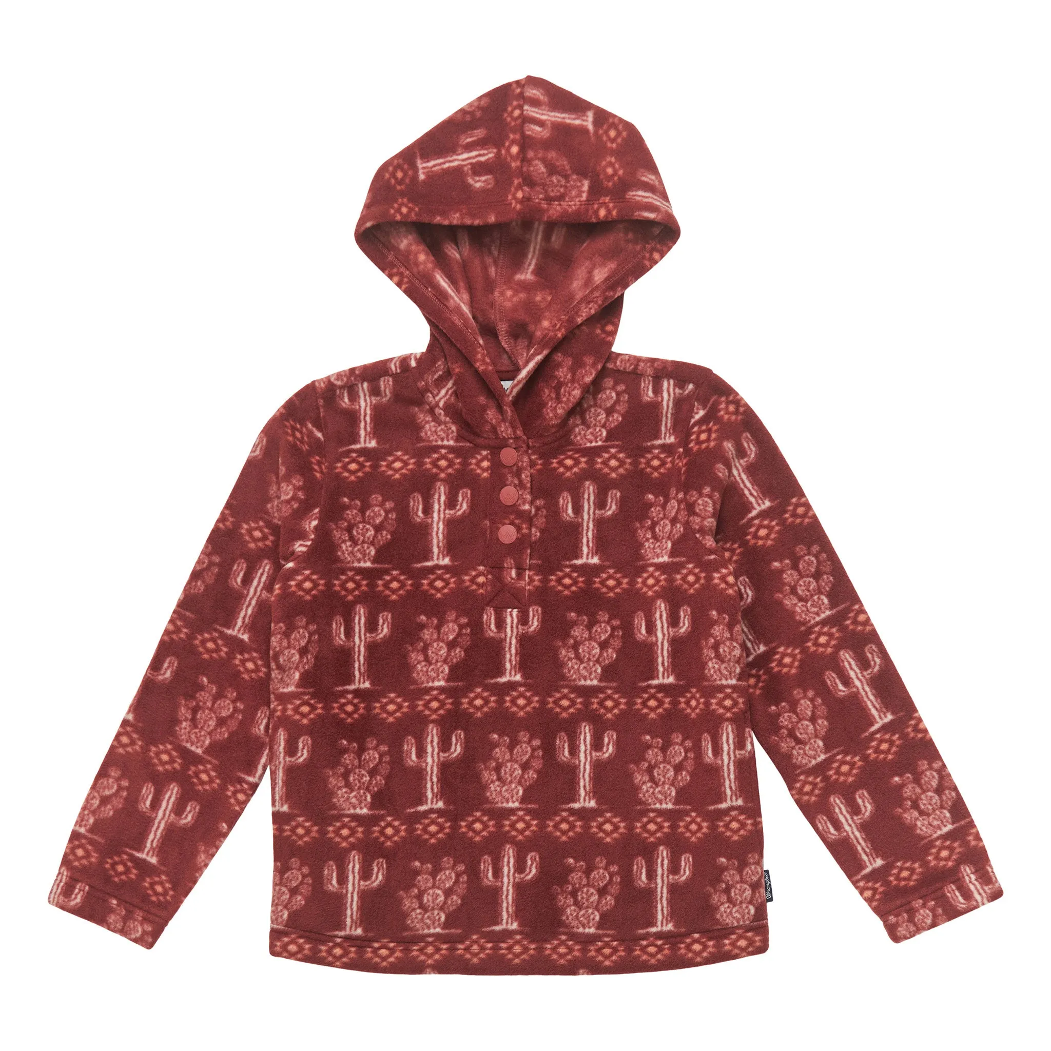 Wrangler Girl's Burgundy Cactus Fleece Hoodie