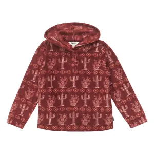 Wrangler Girl's Burgundy Cactus Fleece Hoodie