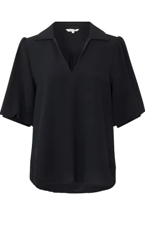 YAYA Beauty Black  Short Sleeve Tunic Top